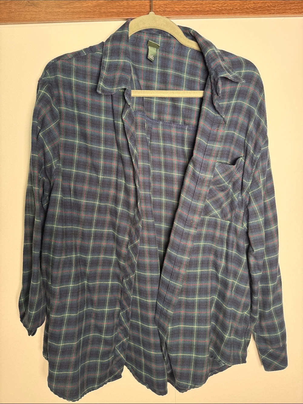 wild fable Navy Green Plaid Button-Down Shirt